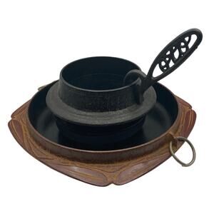 Japanese Cast Iron Nanbu Sukiyaki Cooking Hot Pots - Lift Handle - Hard to Find